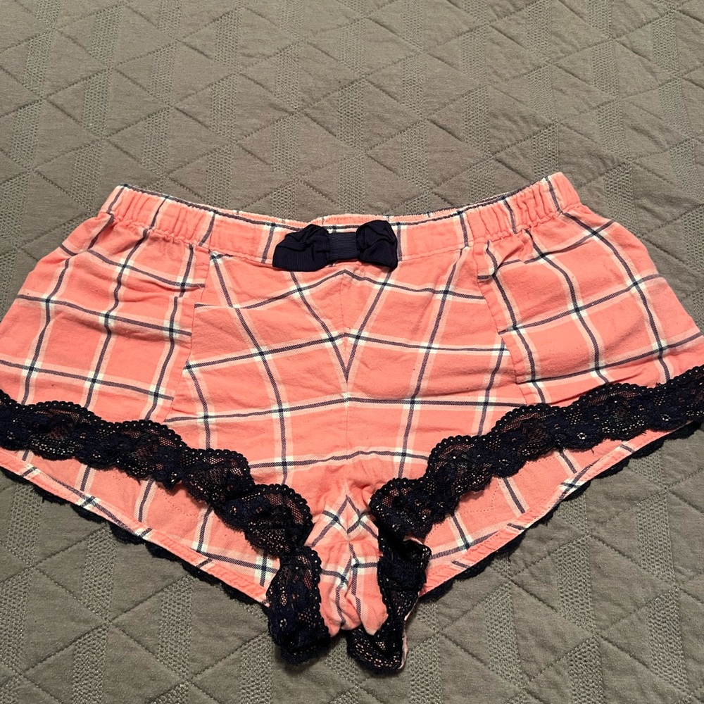 Aerie Pink Flannel Shorts